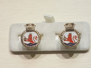 HMS Exeter enamelled cufflinks - Click Image to Close